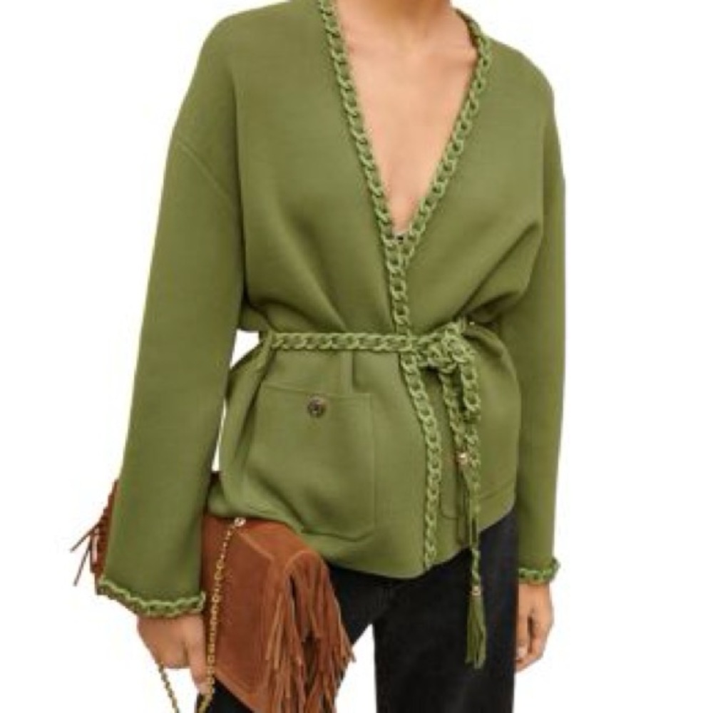 NWOT MAJE MADENO CHAIN BELT CARDIGAN